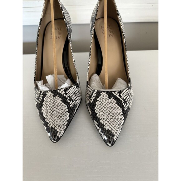 Naturalizer Anna Snake Skin  Pointed Toe Heels  Pumps Black & Cream  Size 10 - Picture 6 of 8